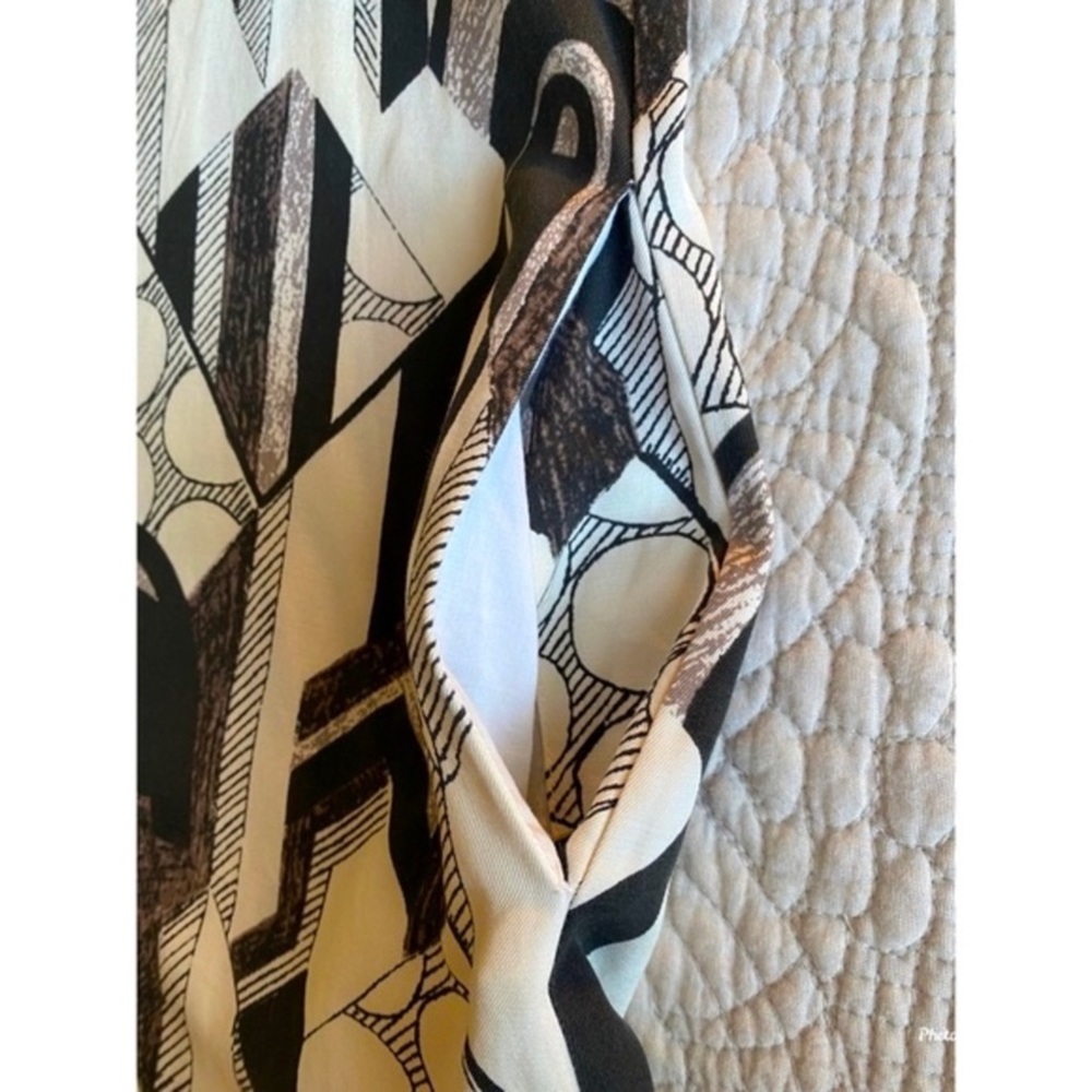 ELIOT Black Cream Vintage Short Sleeve Abstract Geometric Mini Dress Size 2 - Picture 6 of 10